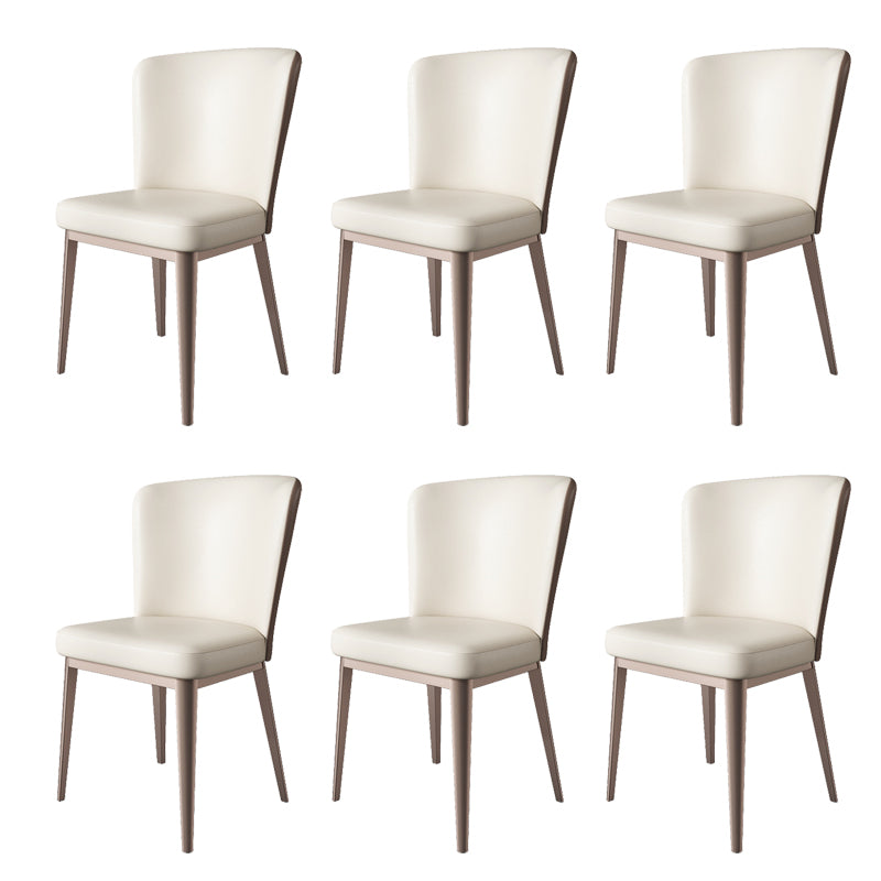 Upholstered Armless Dining Side Chair Wingback Chair in Beige