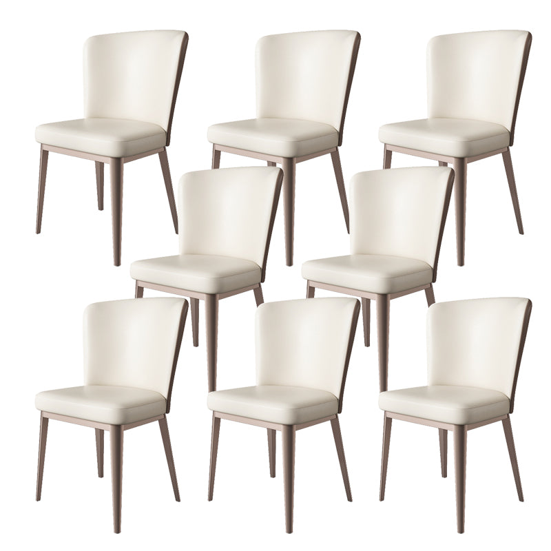 Upholstered Armless Dining Side Chair Wingback Chair in Beige