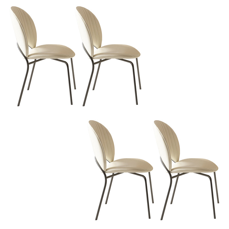 Indoor-Outdoor Curved Side Chair Open Back Dining Upholstered Chair