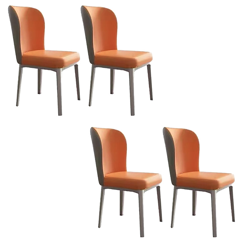 Kitchen Home Upholstered Dining Chair Leather Wingback Armless Chair