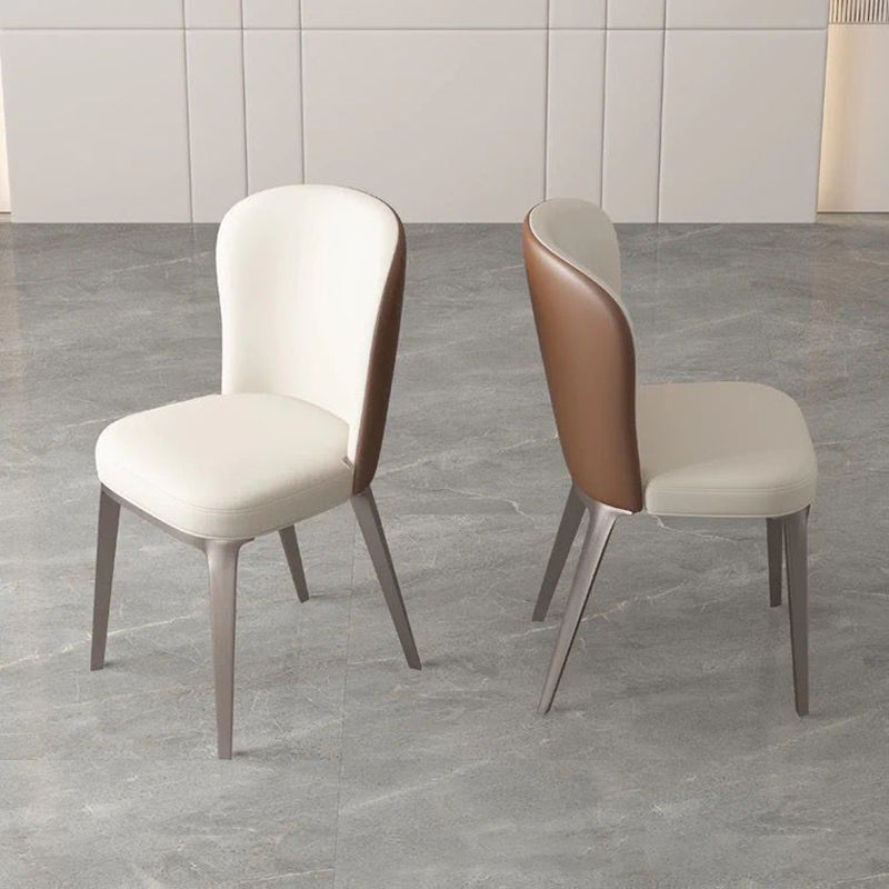 Kitchen Home Upholstered Dining Chair Leather Wingback Armless Chair
