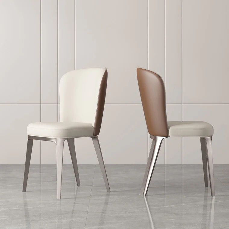 Kitchen Home Upholstered Dining Chair Leather Wingback Armless Chair