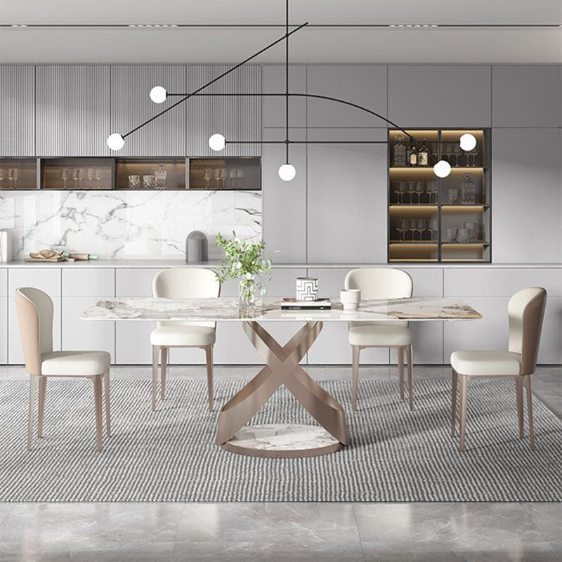 Kitchen Home Upholstered Dining Chair Leather Wingback Armless Chair