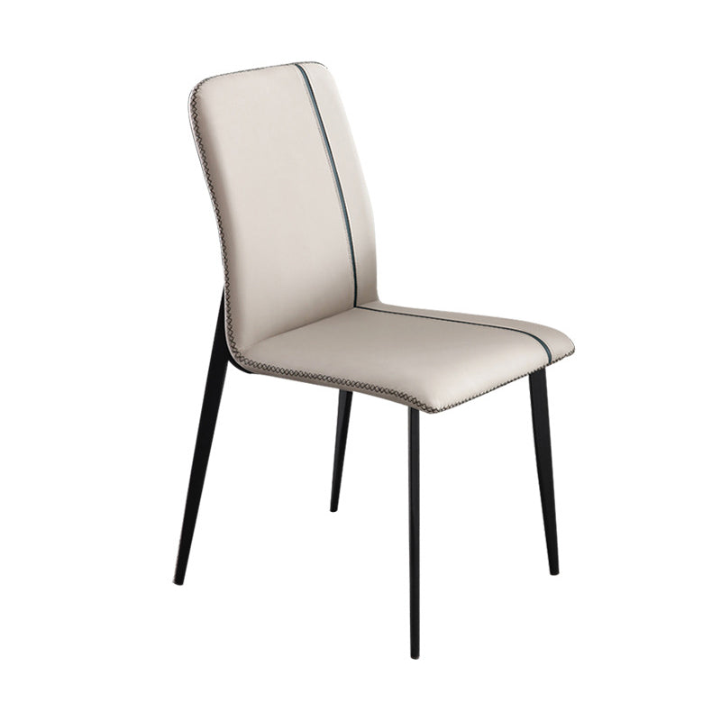 Dining Room Home Upholstered Chair Leather Parsons Armless Chair