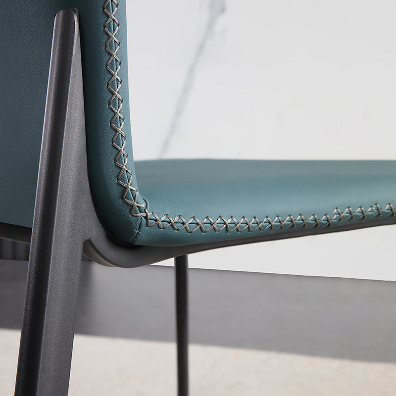 Dining Room Home Upholstered Chair Leather Parsons Armless Chair