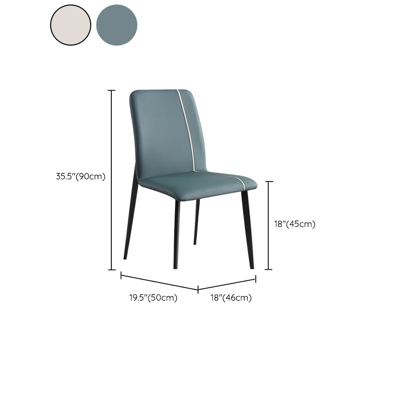 Dining Room Home Upholstered Chair Leather Parsons Armless Chair