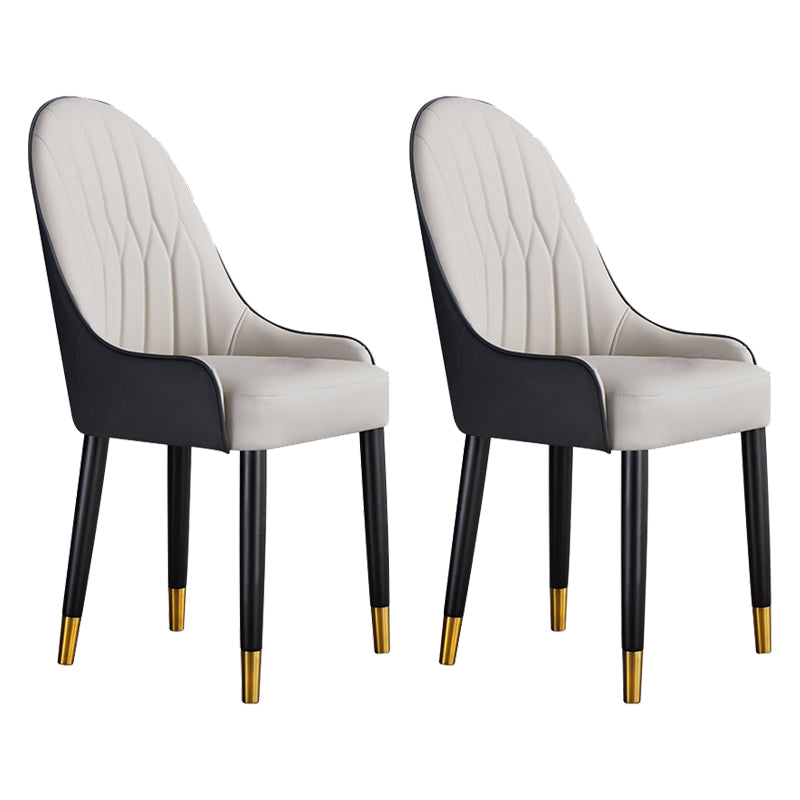 Dining Room Upholstered Chair Faux Leather Parsons Armless Chair