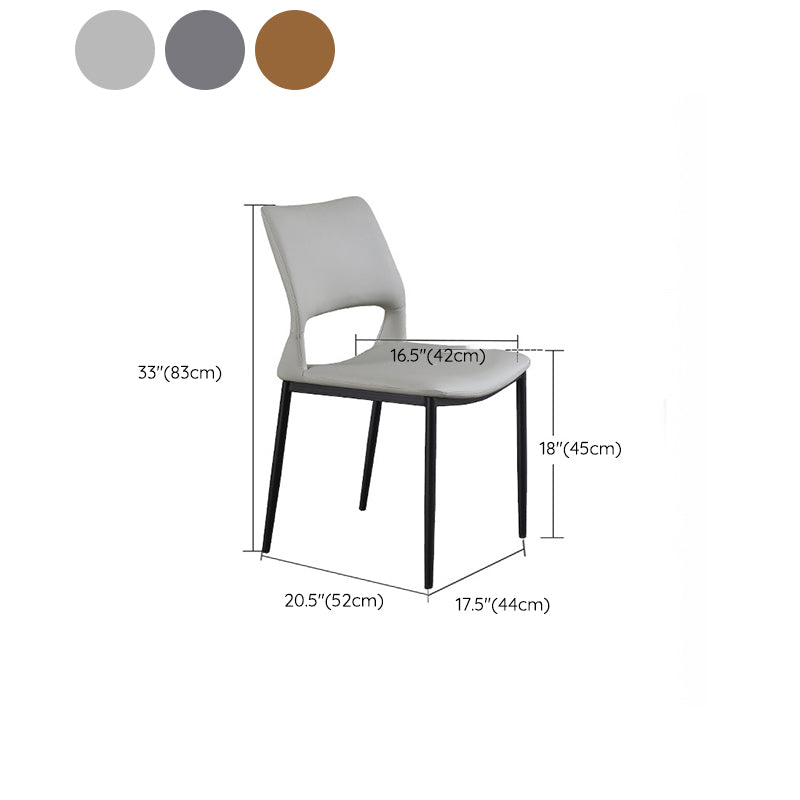 Open Back Dining Chair Contemporary Indoor Dining Side Chair