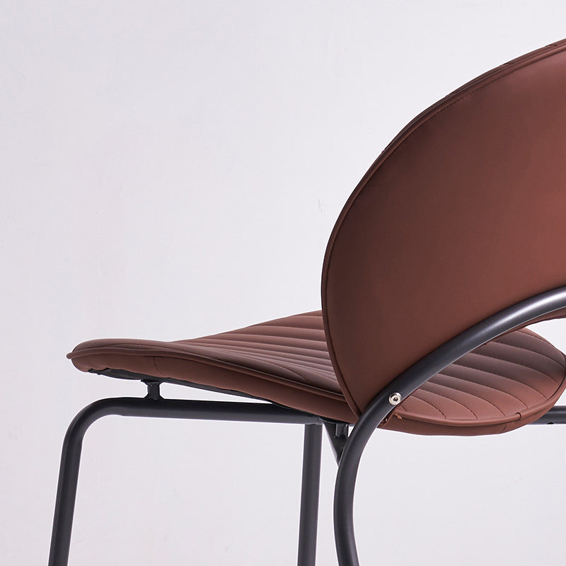 Contemporary Indoor Side Chair Open Back in Brown Dining Chair