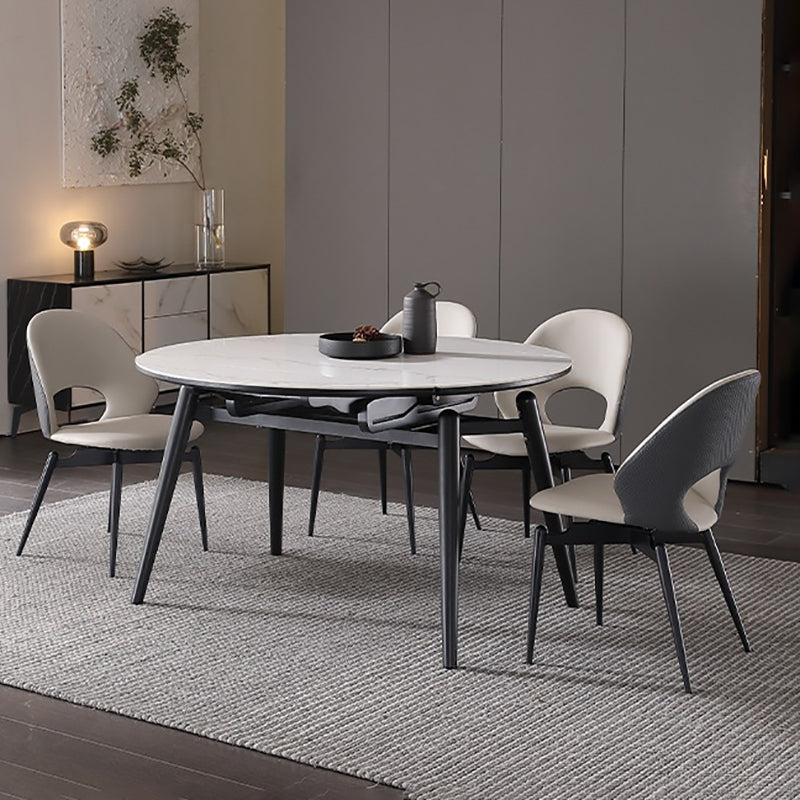 Open Back Dining Side Chair Modern Metal Base Indoor-Outdoor Chair