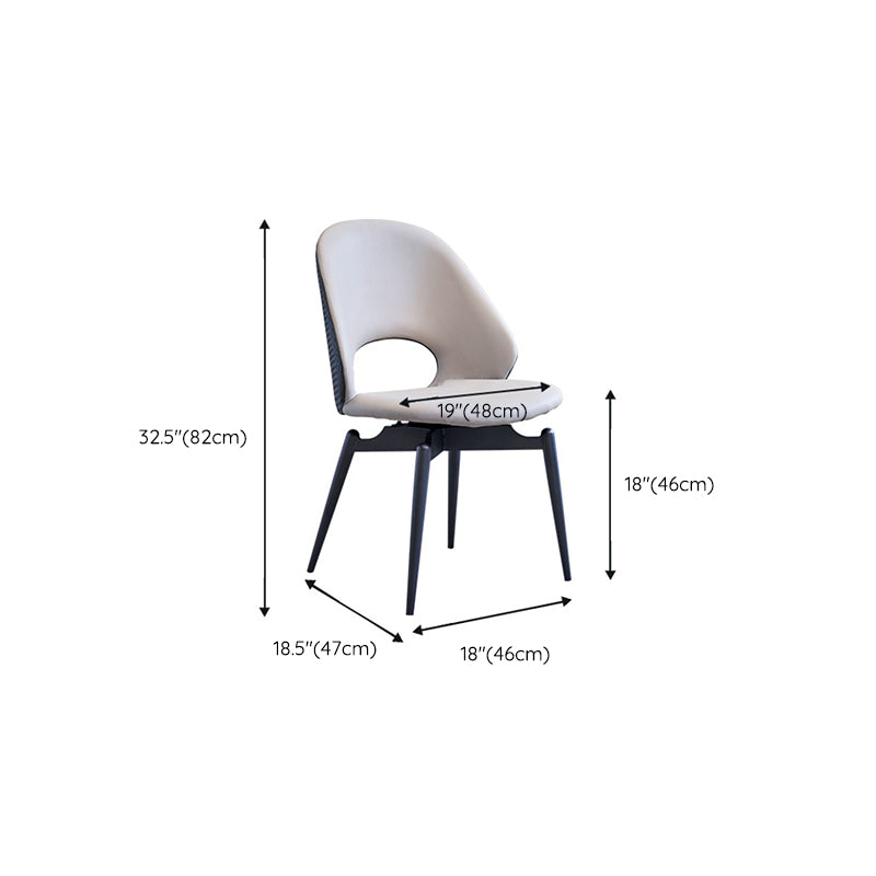 Open Back Dining Side Chair Modern Metal Base Indoor-Outdoor Chair