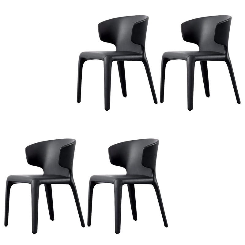 Faux Leather Dining Chair Wingback Side Chair with Upholstered