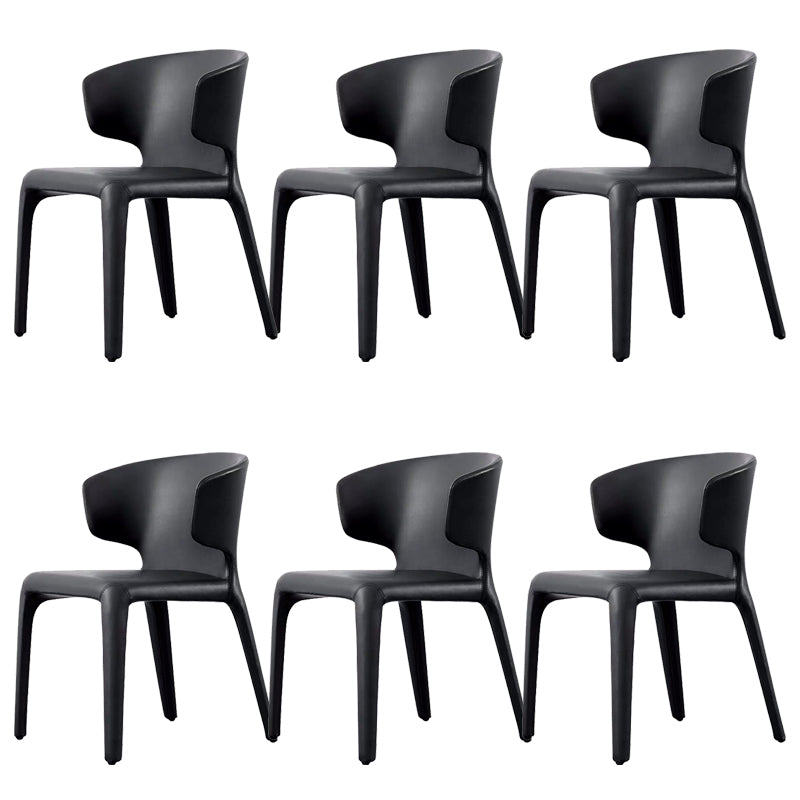 Faux Leather Dining Chair Wingback Side Chair with Upholstered