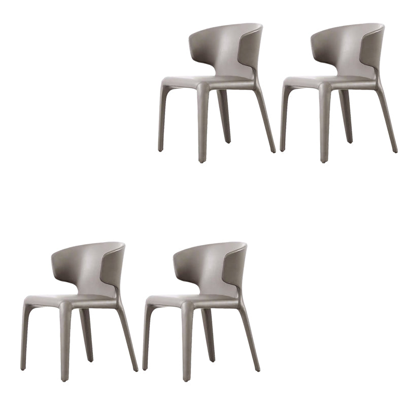 Faux Leather Dining Chair Wingback Side Chair with Upholstered