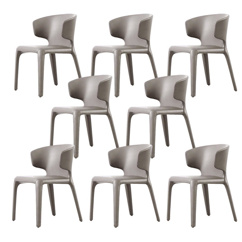 Faux Leather Dining Chair Wingback Side Chair with Upholstered