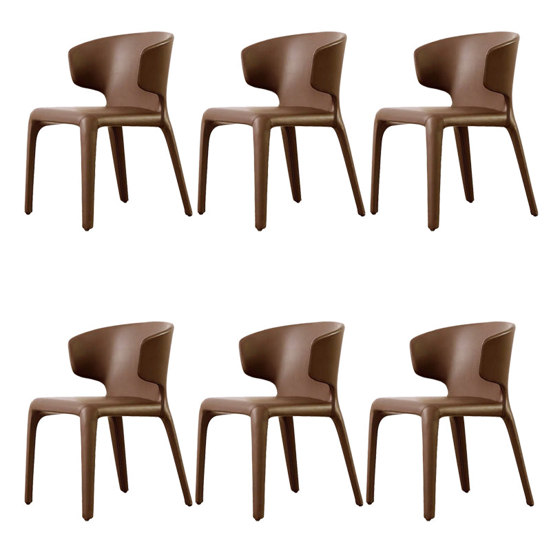 Faux Leather Dining Chair Wingback Side Chair with Upholstered