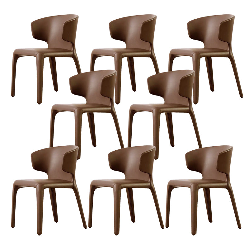 Faux Leather Dining Chair Wingback Side Chair with Upholstered