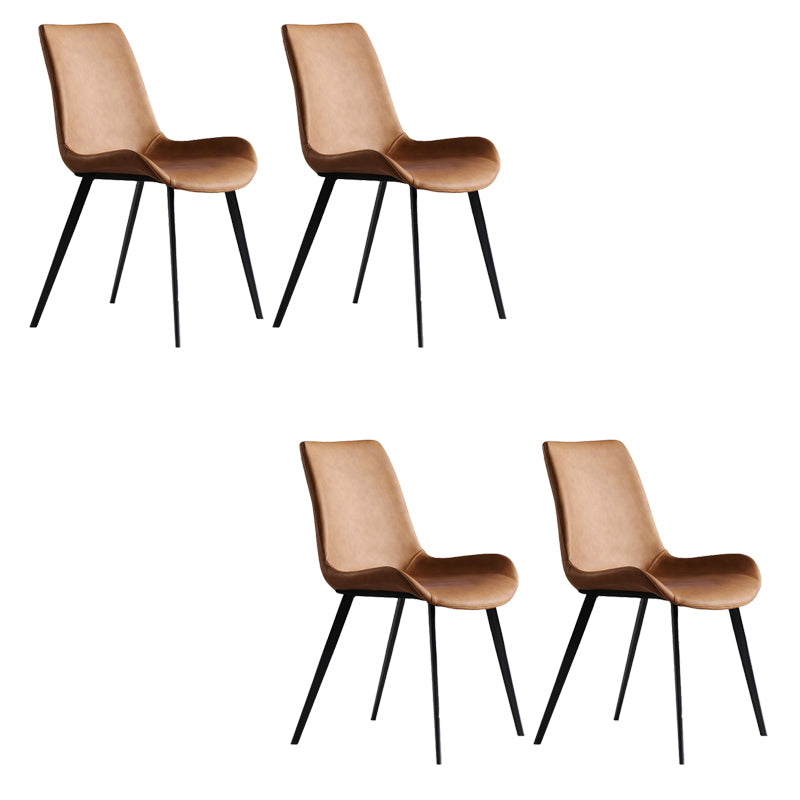 Home Dining Room Chair Armless Leather Chair with Upholstered