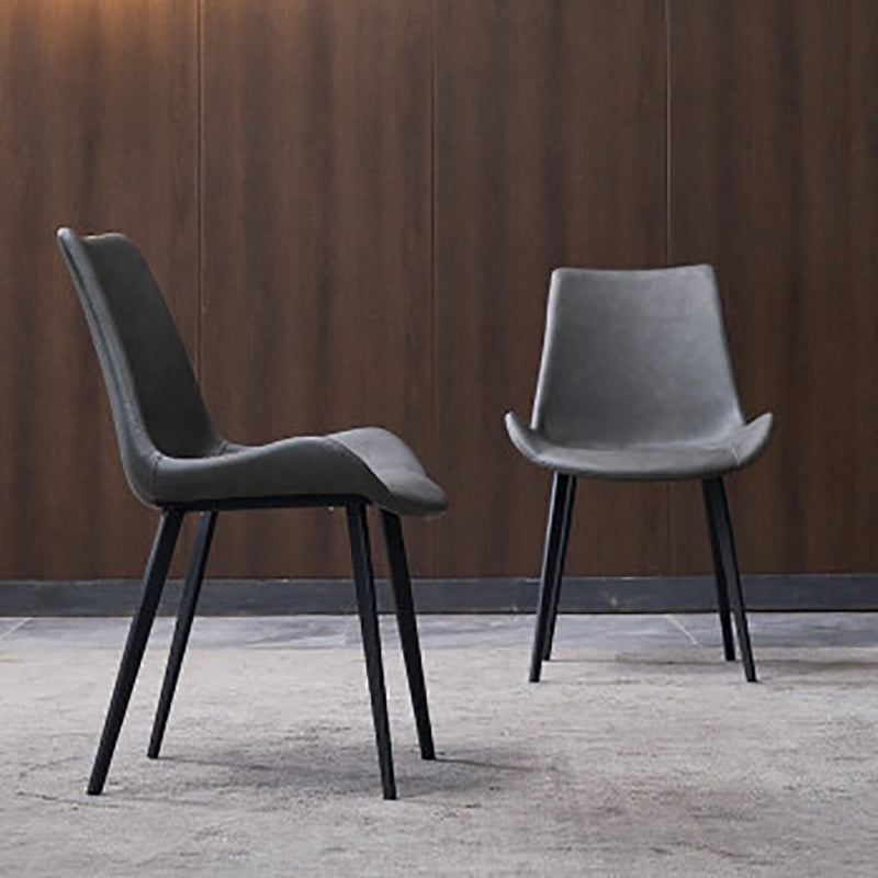 Home Dining Room Chair Armless Leather Chair with Upholstered