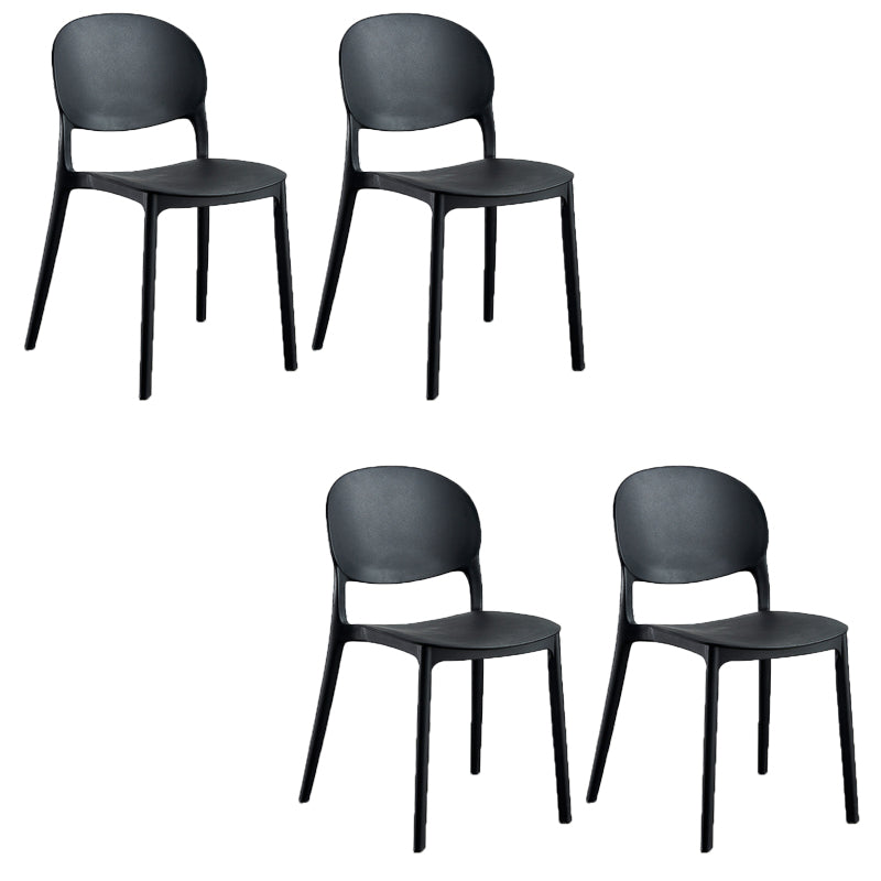 Home Kitchen Dining Armless Chair Open Back Side Plastic Chair