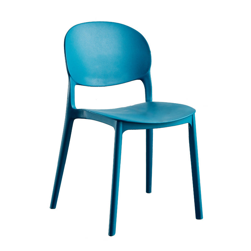Home Kitchen Dining Armless Chair Open Back Side Plastic Chair