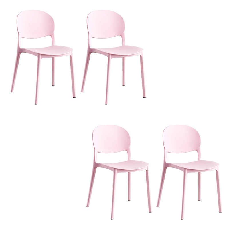 Home Kitchen Dining Armless Chair Open Back Side Plastic Chair