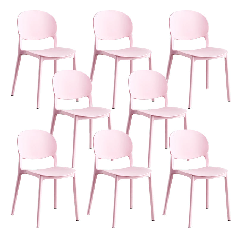 Home Kitchen Dining Armless Chair Open Back Side Plastic Chair