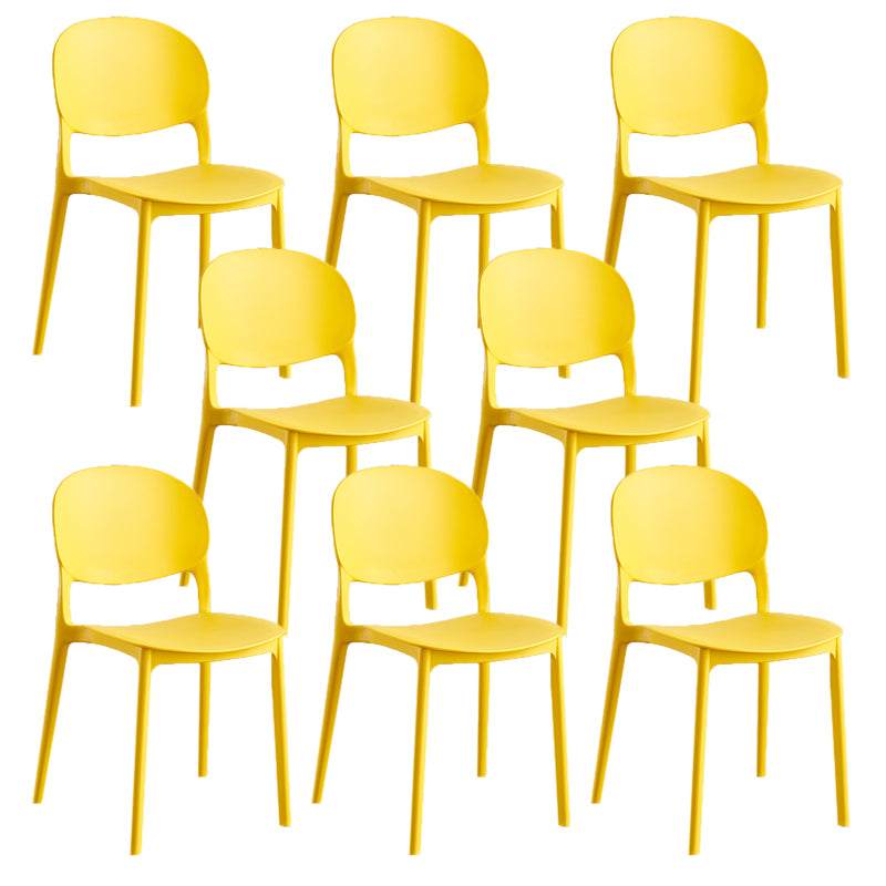 Home Kitchen Dining Armless Chair Open Back Side Plastic Chair
