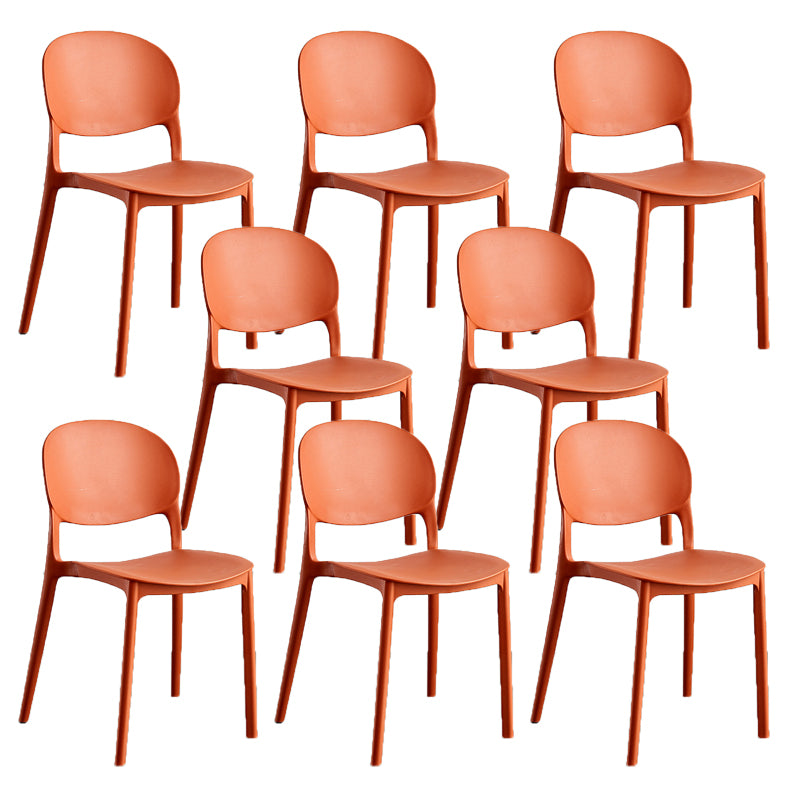 Home Kitchen Dining Armless Chair Open Back Side Plastic Chair
