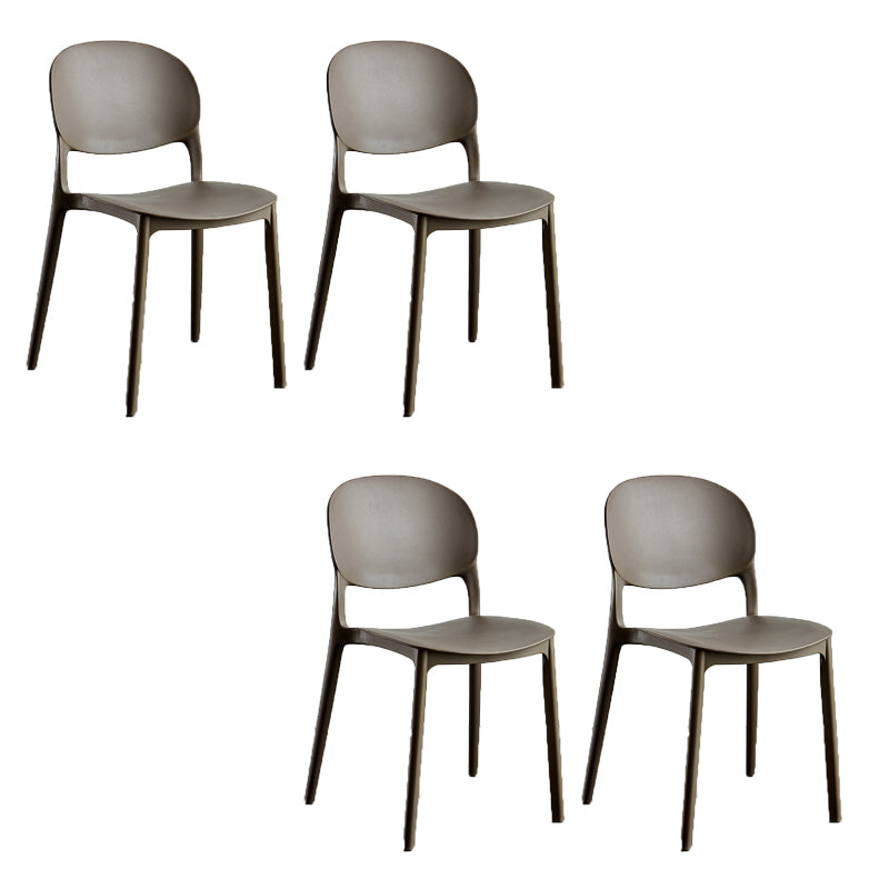 Home Kitchen Dining Armless Chair Open Back Side Plastic Chair