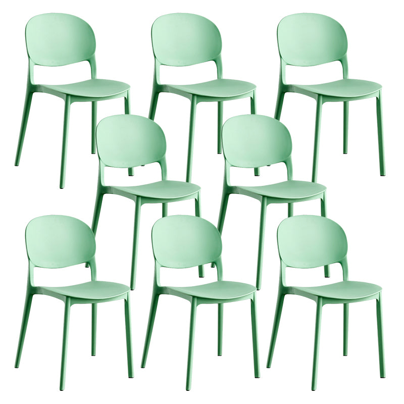 Home Kitchen Dining Armless Chair Open Back Side Plastic Chair