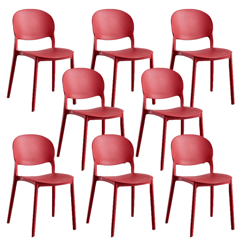 Home Kitchen Dining Armless Chair Open Back Side Plastic Chair