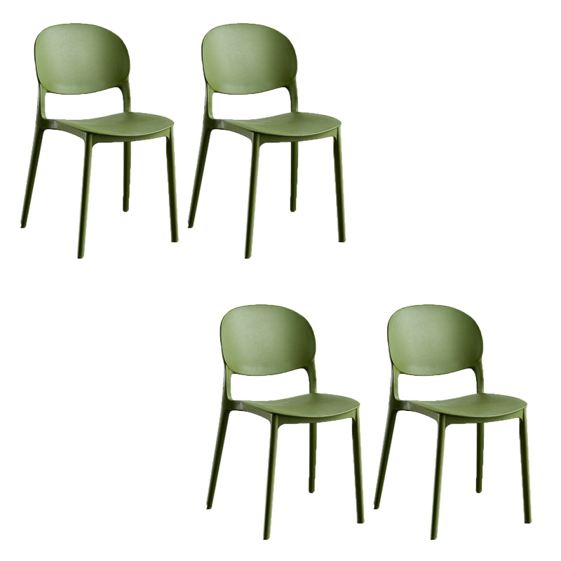 Home Kitchen Dining Armless Chair Open Back Side Plastic Chair