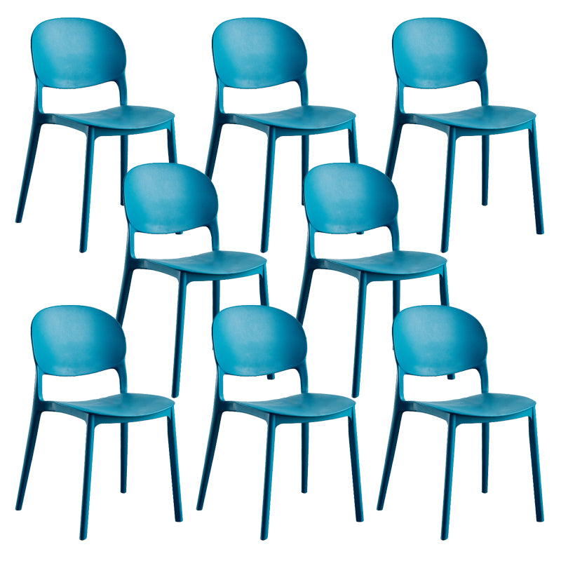 Home Kitchen Dining Armless Chair Open Back Side Plastic Chair