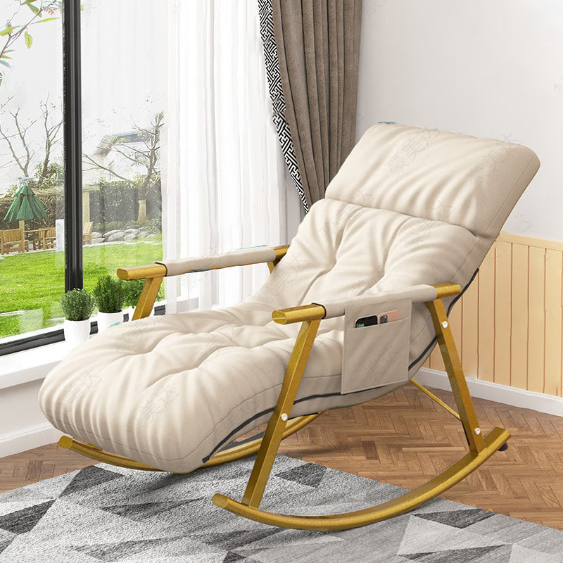Modern Upholstered Rocker Chair Metal Frame Rocker Chair for Living Room