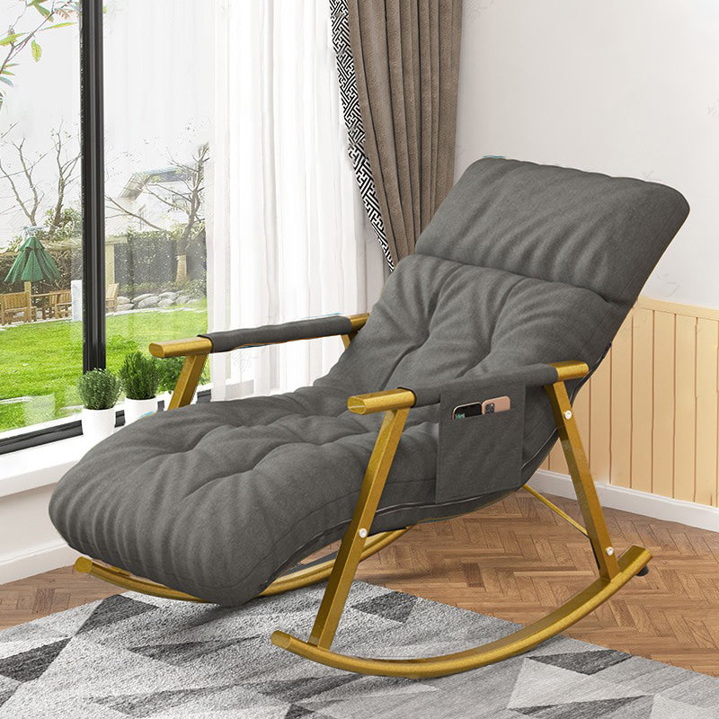Modern Upholstered Rocker Chair Metal Frame Rocker Chair for Living Room