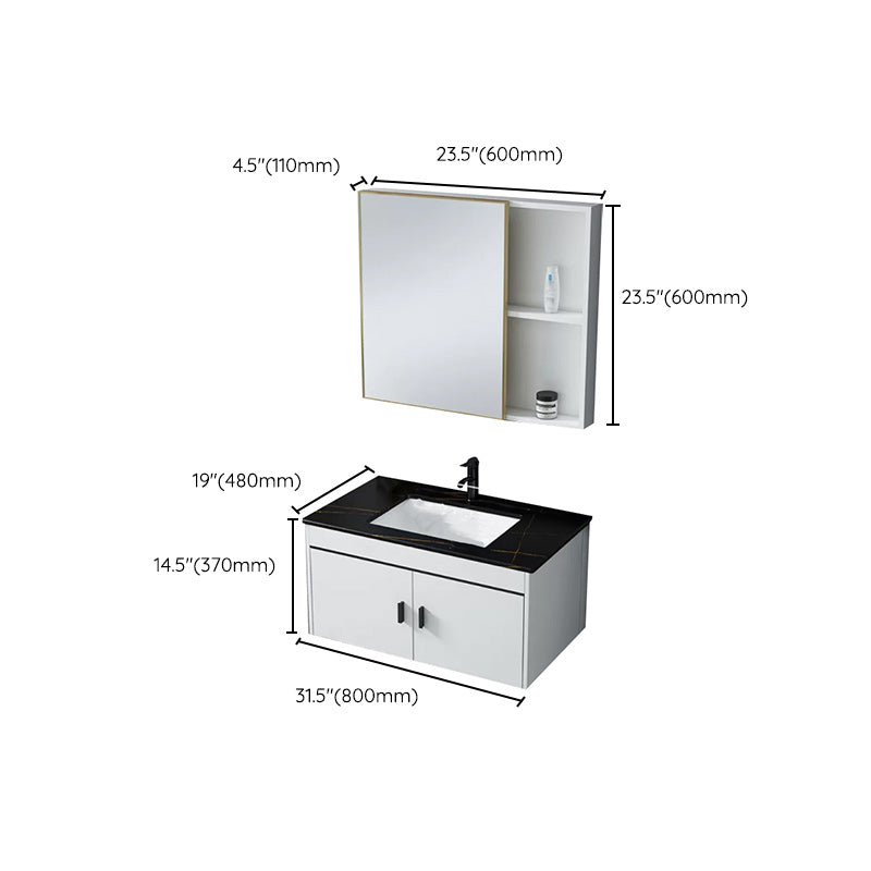Wall-mounted Bathroom Vanity Modern Single-Sink Space Saver Vanity
