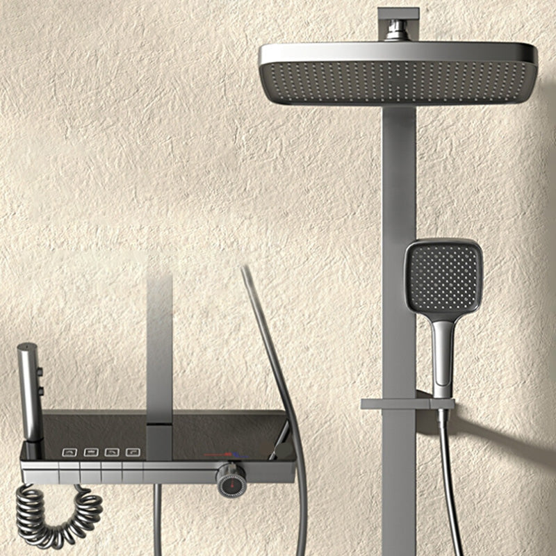 Modern Style Shower System Spot Resist Copper Wall Mounted Rectangle Shower System