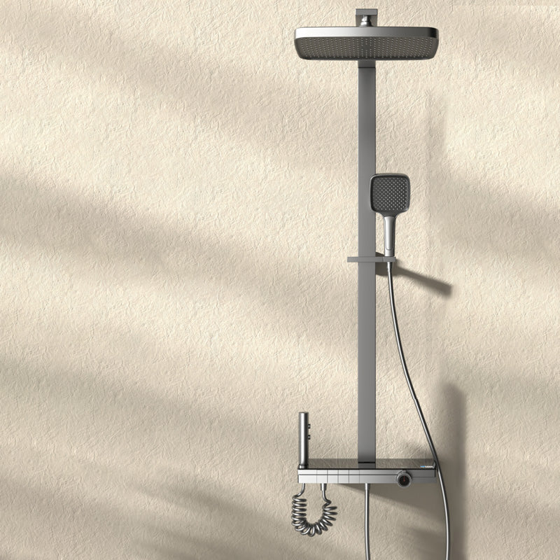 Modern Style Shower System Spot Resist Copper Wall Mounted Rectangle Shower System