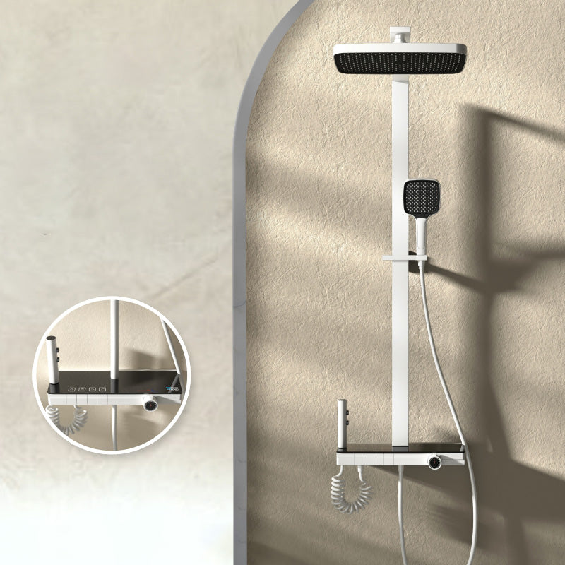 Modern Style Shower System Spot Resist Copper Wall Mounted Rectangle Shower System