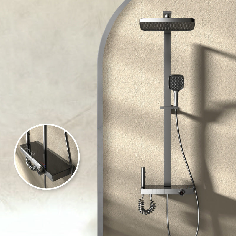 Modern Style Shower System Spot Resist Copper Wall Mounted Rectangle Shower System