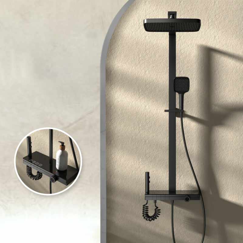 Modern Style Shower System Spot Resist Copper Wall Mounted Rectangle Shower System
