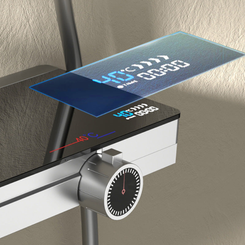 Modern Style Shower System Spot Resist Copper Wall Mounted Rectangle Shower System