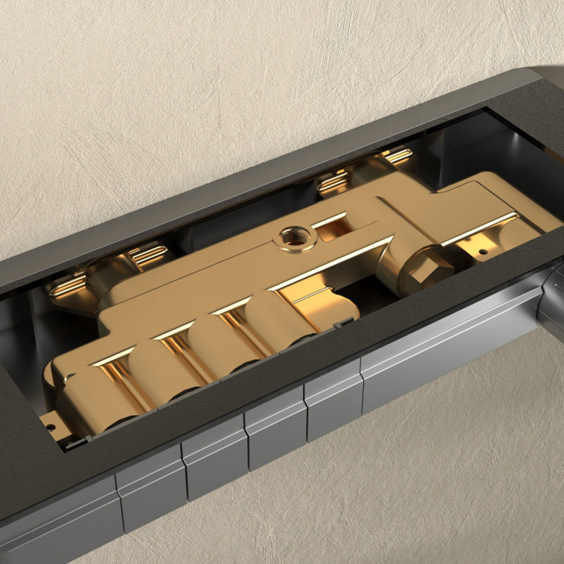 Modern Style Shower System Spot Resist Copper Wall Mounted Rectangle Shower System