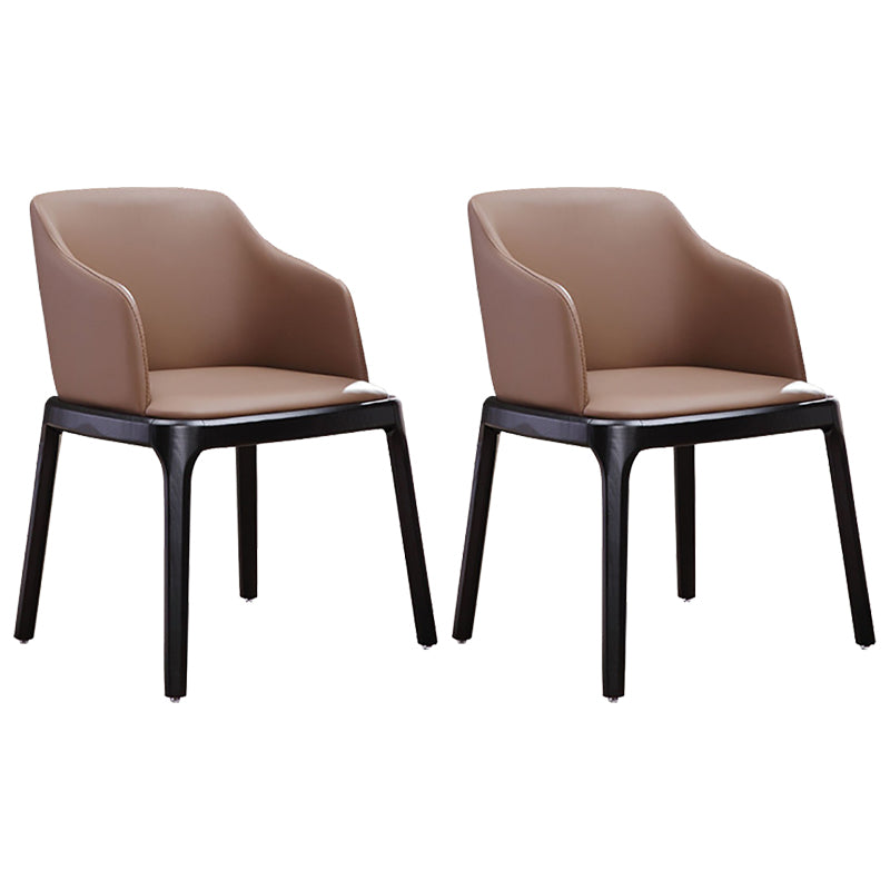 Contemporary Kitchen Wood Dining Chair PU Leather Side Chair