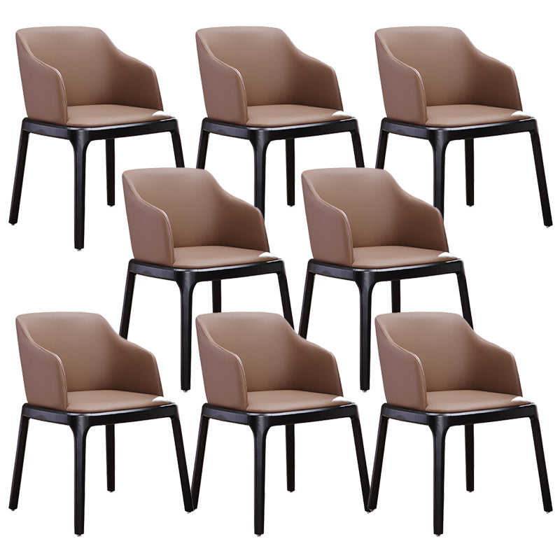 Contemporary Kitchen Wood Dining Chair PU Leather Side Chair