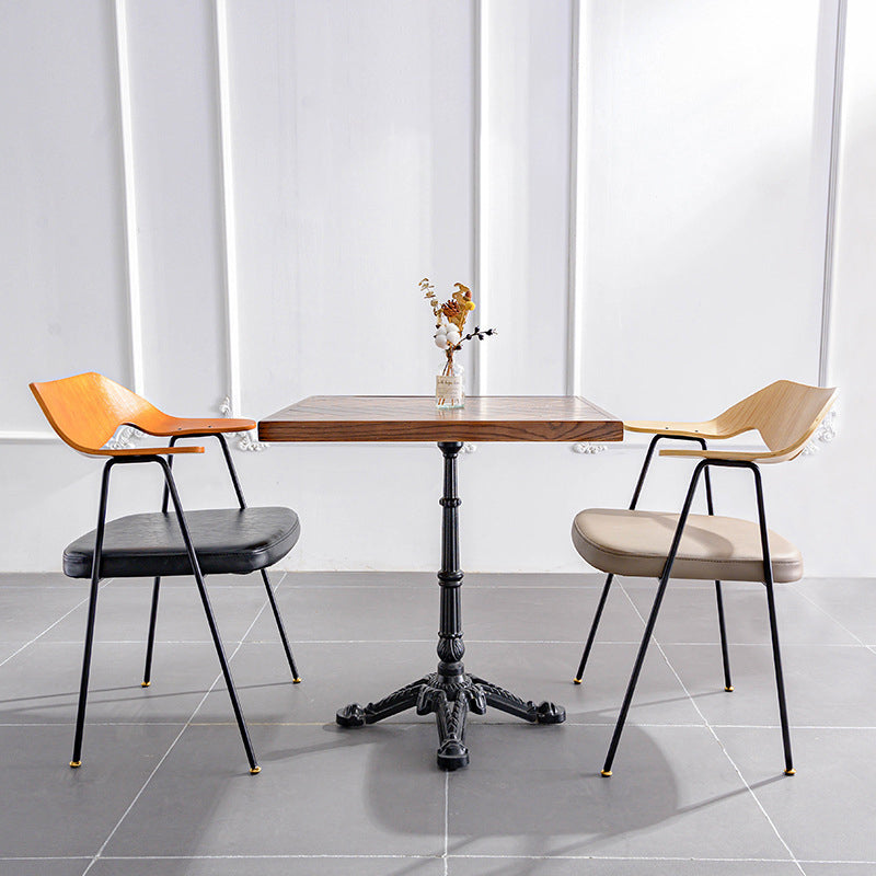 Industrial Upholstered Arm Chair Metal Dining Room Kitchen Chair