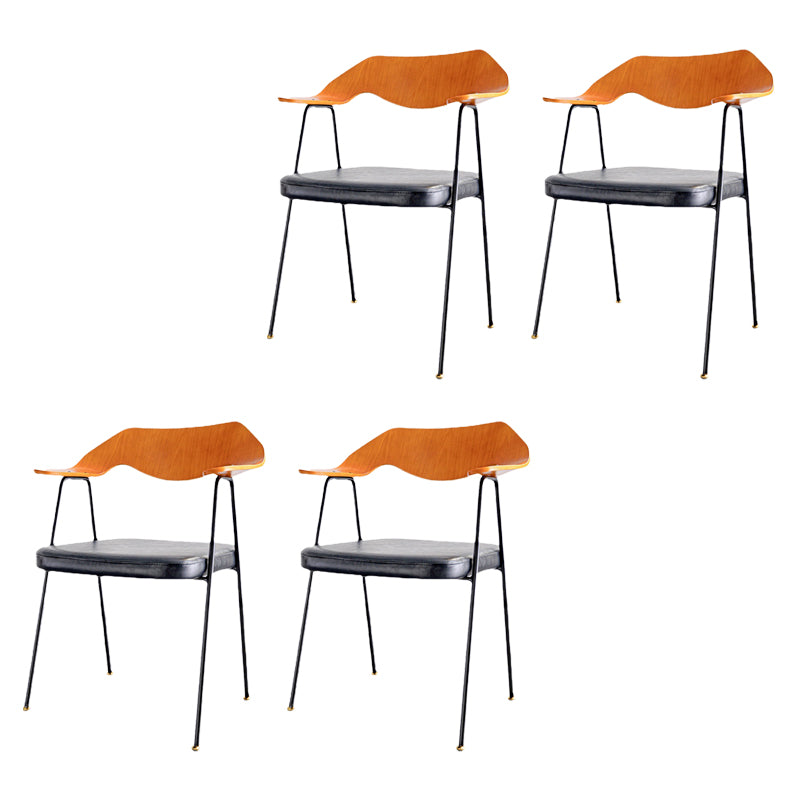 Industrial Upholstered Arm Chair Metal Dining Room Kitchen Chair