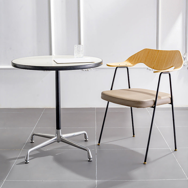 Industrial Upholstered Arm Chair Metal Dining Room Kitchen Chair