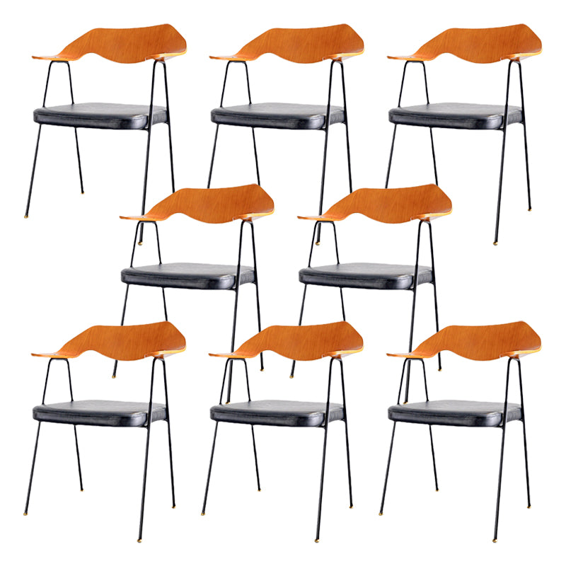 Industrial Upholstered Arm Chair Metal Dining Room Kitchen Chair